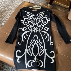 Black and White Sweater Dress